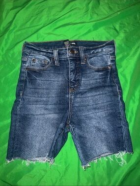 Fashion Nova Dark Blue High-Rise Cutoff Denim Shorts size 26